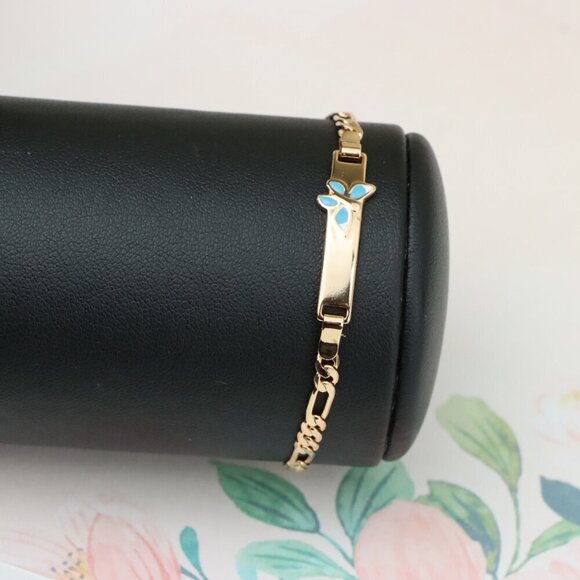 "Elegant Rose Gold Bracelet with Blue Butterfly Charm, XPBL0828 - Picture 12 of 13